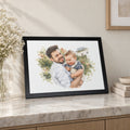 Personalised Watercolour Portrait, Print From Photo, Custom Family Wall Art, Gift for Dad, Gift for Parents, Black Framed Print