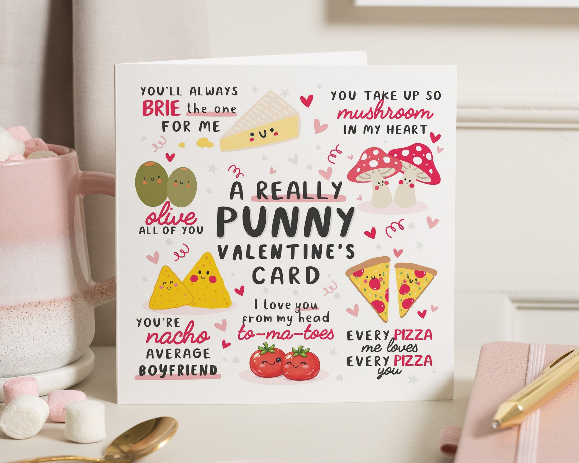 Funny Valentines Day Card for Boyfriend, Pun Valentines Card, Cute Valentines Card for Him, Food Pun Card, Romantic Card for Him