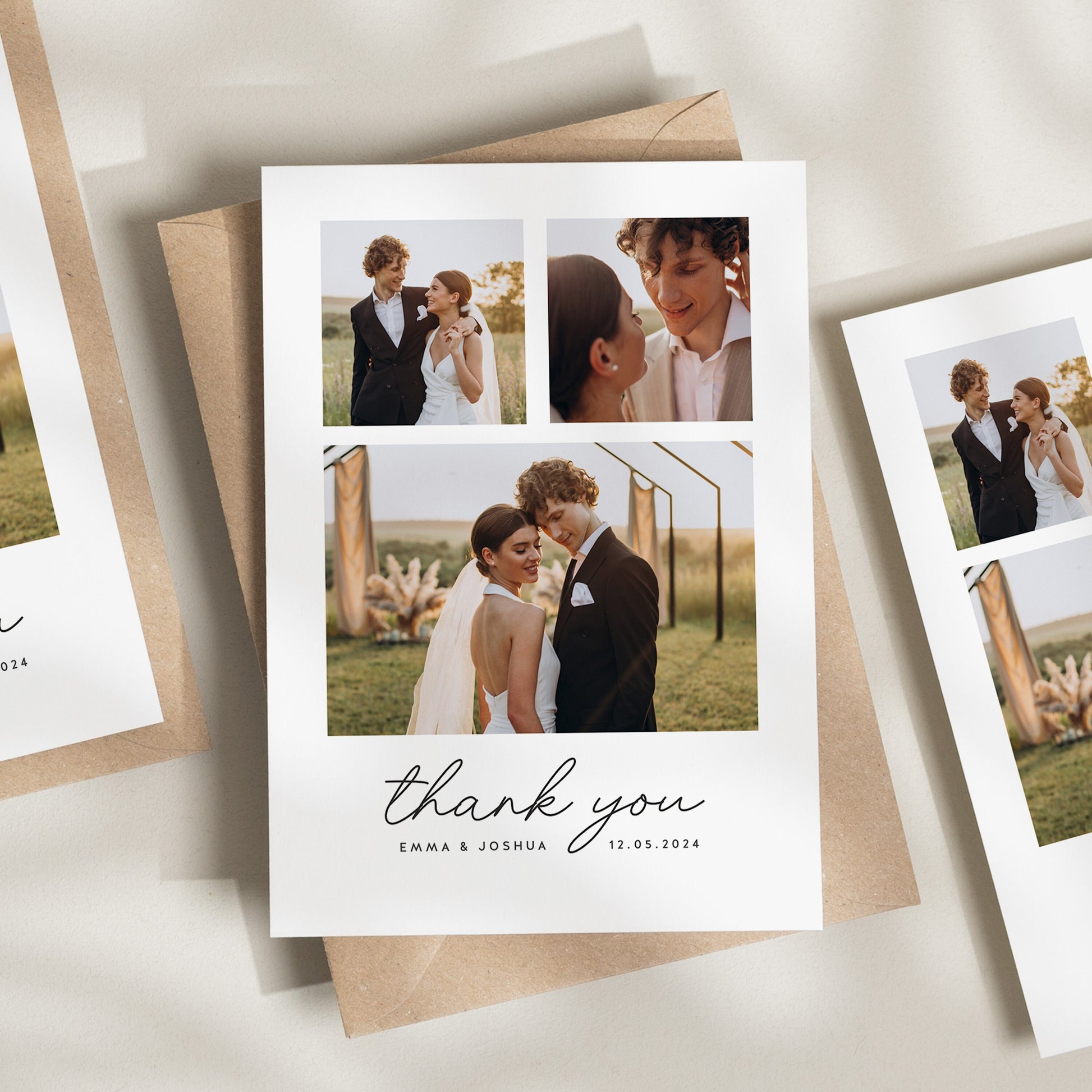 Wedding Thank You Cards, Postcard Thank You Cards Wedding, Wedding Thank You, Simple Thank You Wedding Card, Photo Thank You Card