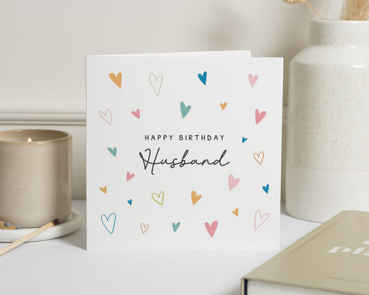 Birthday Card for Husband, Husband Birthday Card, Birthday Card for Him, Romantic Birthday Card, Cute Heart Card, Personalised Birthday Card