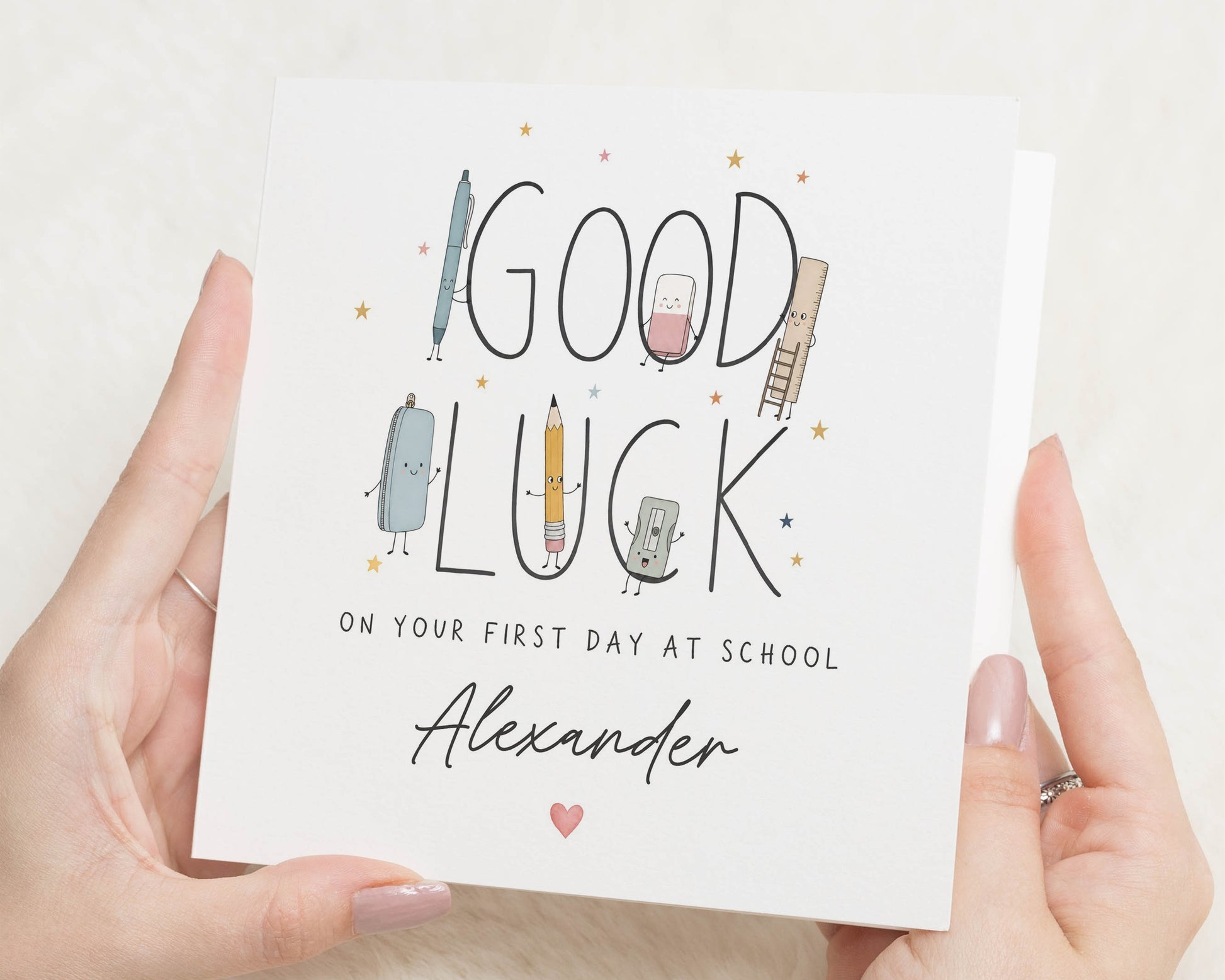 Good Luck Card, First Day at School Card, Personalised School Card, Back to School Card, Good Luck at School Card for Child