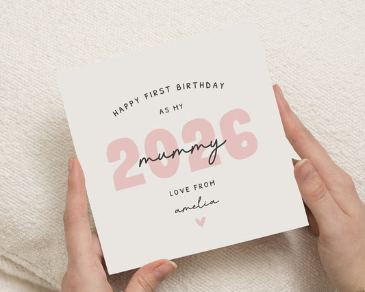Birthday Card for Mum, Mummy Birthday Card from Baby, First Birthday as Mummy Card, Personalised Birthday Card for Her, Mum Birthday Cards