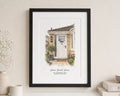 Personalised House Portrait Print, Custom Home Illustration, New Home Gift, House Warming Gift, Address Wall Art, Black Framed Print