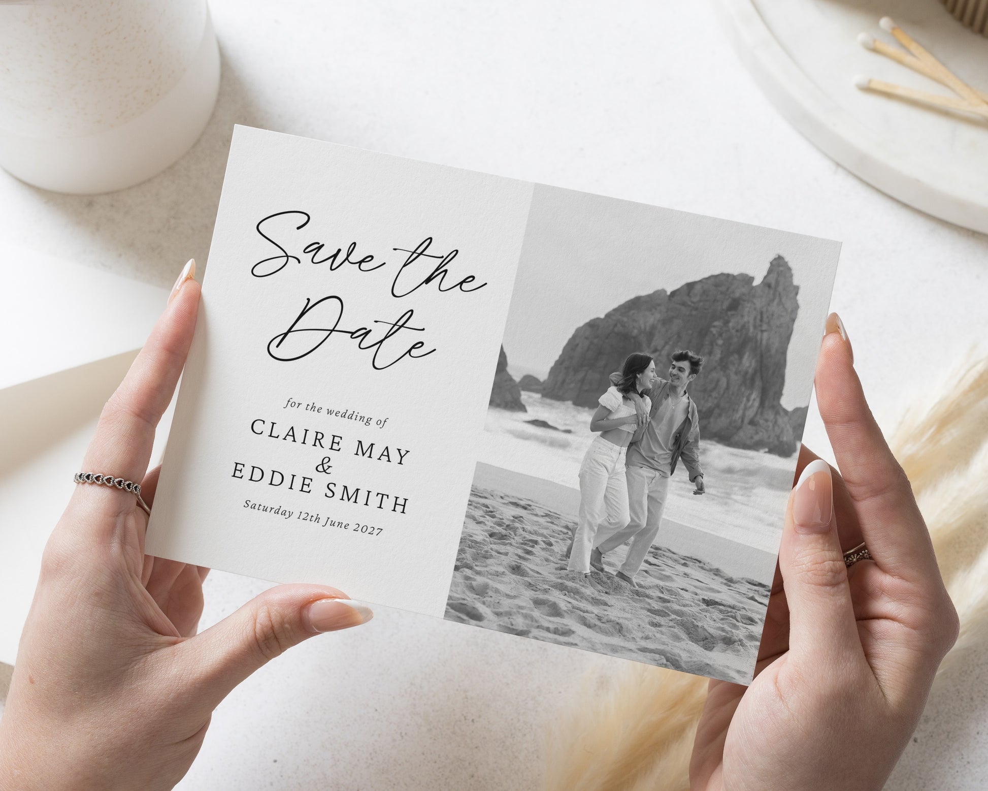 Personalised Save the Date Card, Photo Save the Date Cards, Minimal Wedding Save the Date, Custom Save the Date Card for Wedding