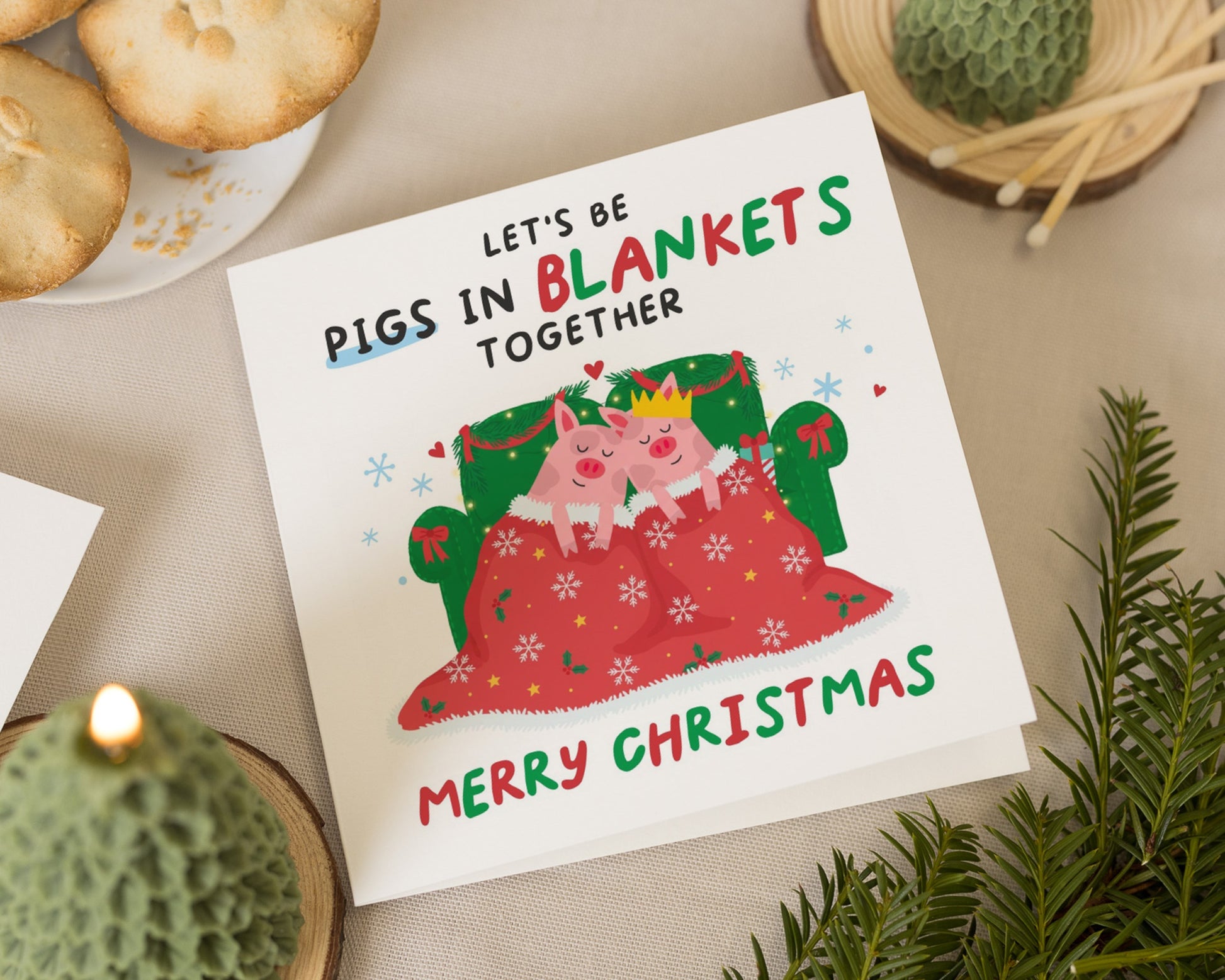 Funny Christmas Card, Pigs In Blankets Card, Christmas Card for Him, Christmas Card for Her, Cute Christmas Card, Pun Christmas Card