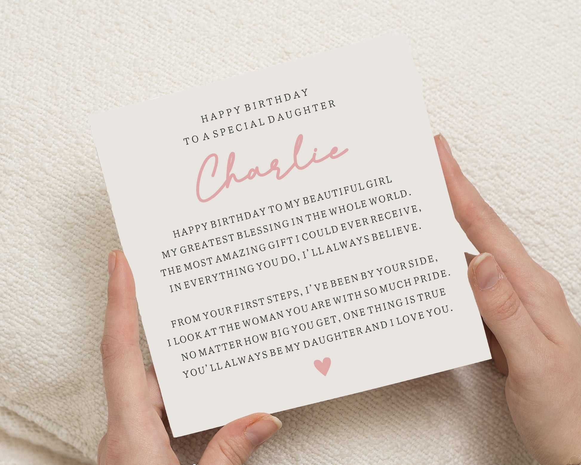 Birthday Card for Daughter, Personalised Daughter Birthday Card, Birthday Card for Her, Poem Birthday Card, Special Daughter Card