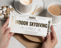 Personalised Indoor Skydiving Gift Voucher, Birthday Experience Gift, Gold Foil Scratch To Reveal