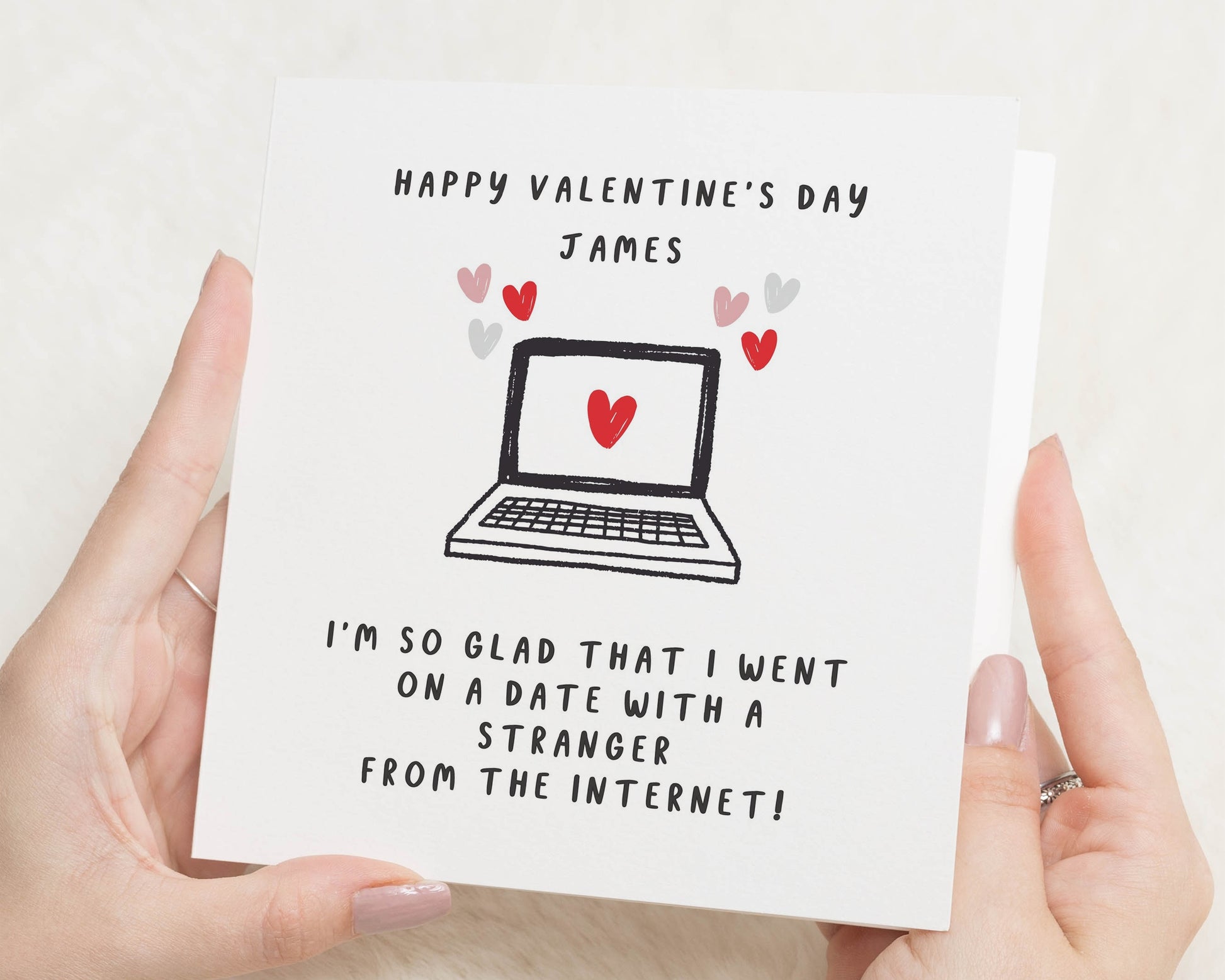 Valentines Day Card for Him or Her, Funny Valentines Card, Personalised Card for Boyfriend, Girlfriend, Husband, Wife, Cute Valentine