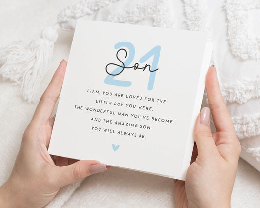 21st Birthday Card for Son, Son 21st Birthday Card, Personalised Birthday Card for Son, 21 Birthday Card, Poem Birthday Card