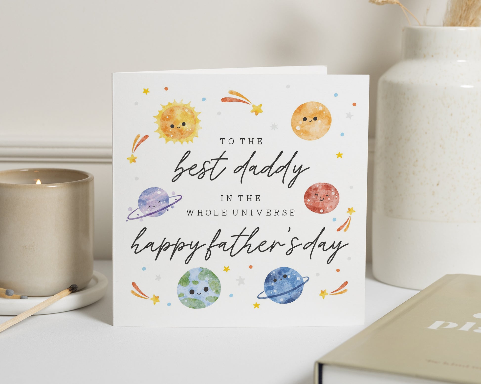Fathers Day Card for Daddy, Space Fathers Day Card, Best Daddy Fathers Day Card, Cute Card for Dad, Father’s Day Card for Him