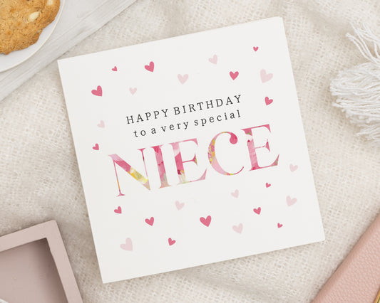Birthday Card for Niece, Niece Birthday Card, Birthday Card for Her, Cute Birthday Card, Floral Birthday Card, Girls Birthday Card
