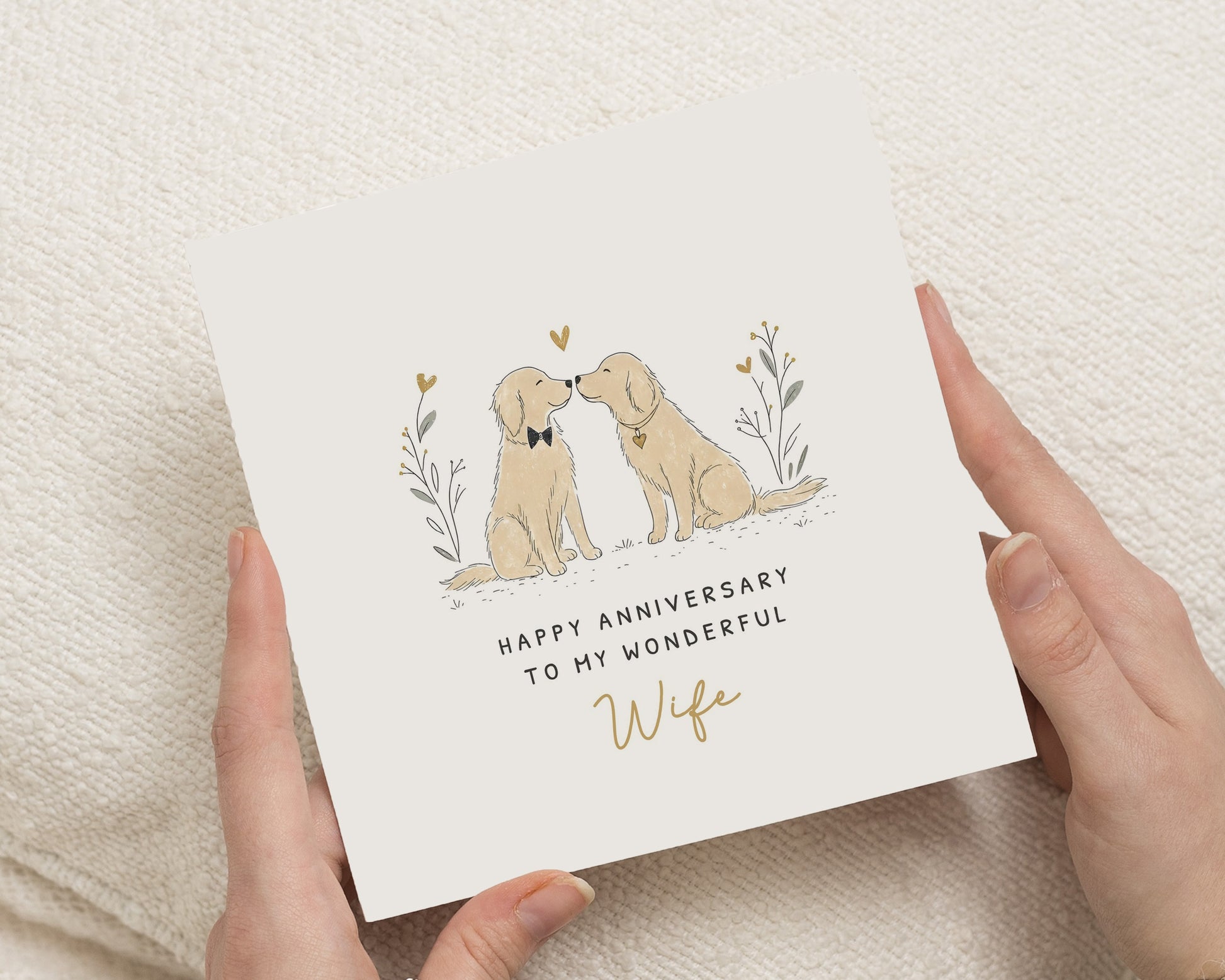 Anniversary Card for Wife, Wife Anniversary Card, Dog Anniversary Card, Romantic Anniversary Card for Her, Cute Anniversary Card