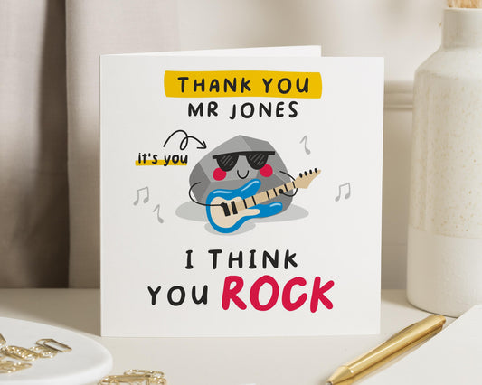 Thank You Teacher Card, Thank You Card for Teacher, Personalised Thank You Card, Thank You Mr Jones, Teacher Appreciation Card