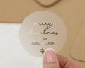Merry Christmas Sticker, Personalised Christmas Sticker, Custom Christmas Label, Christmas Gift Sticker, Gold Foil Christmas Sticker