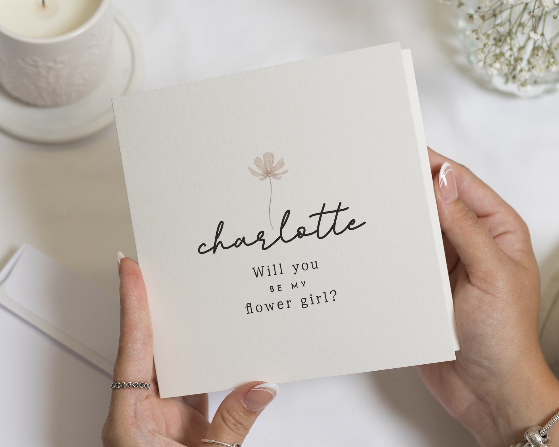 Will You Be My Flower Girl Card, Personalised Flower Girl Proposal, Wedding Card, Custom Name Card, Flower Girl Card