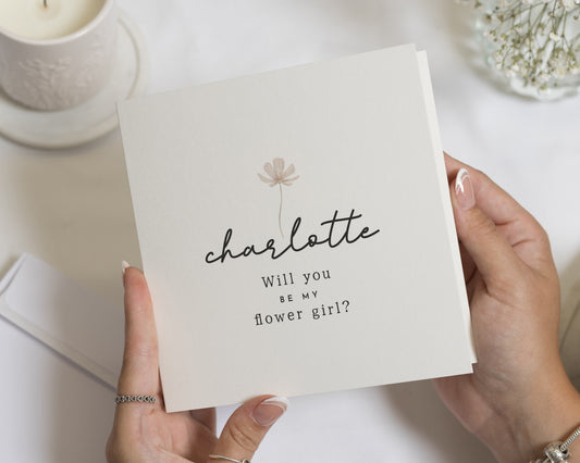 Will You Be My Flower Girl Card, Personalised Flower Girl Proposal, Wedding Card, Custom Name Card, Flower Girl Card