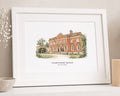 Personalised Venue Illustration Print, Wedding Venue Wall Art, Custom House Portrait, Wedding Gift, Gift for Couple, White Framed Print