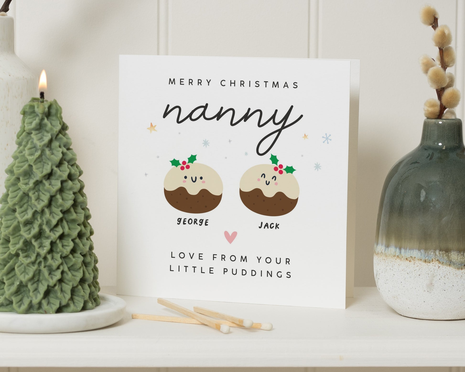 Christmas Card for Nanny, Personalised Christmas Card, Merry Christmas Nanny, Cute Christmas Card, Card from Grandchildren