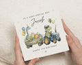 4th Birthday Card for Boy, Personalised Dinosaur Birthday Card, 4th Birthday Card for Son, Tractor Birthday Card, Dinosaur Birthday Card