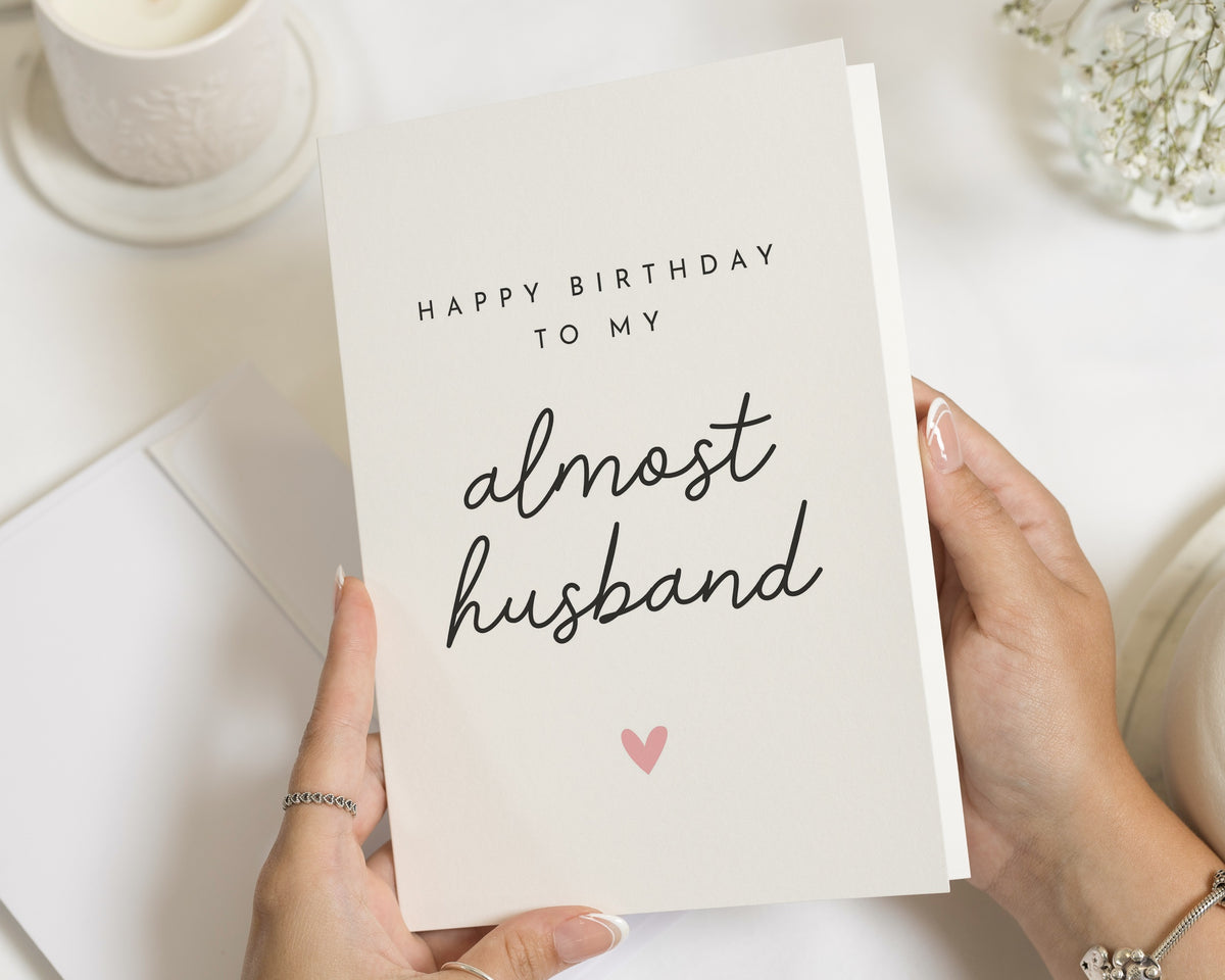 Fiance Birthday Card, Birthday Card for Fiance, Birthday Card for Him, Almost Husband Card, Romantic Birthday Card for Boyfriend