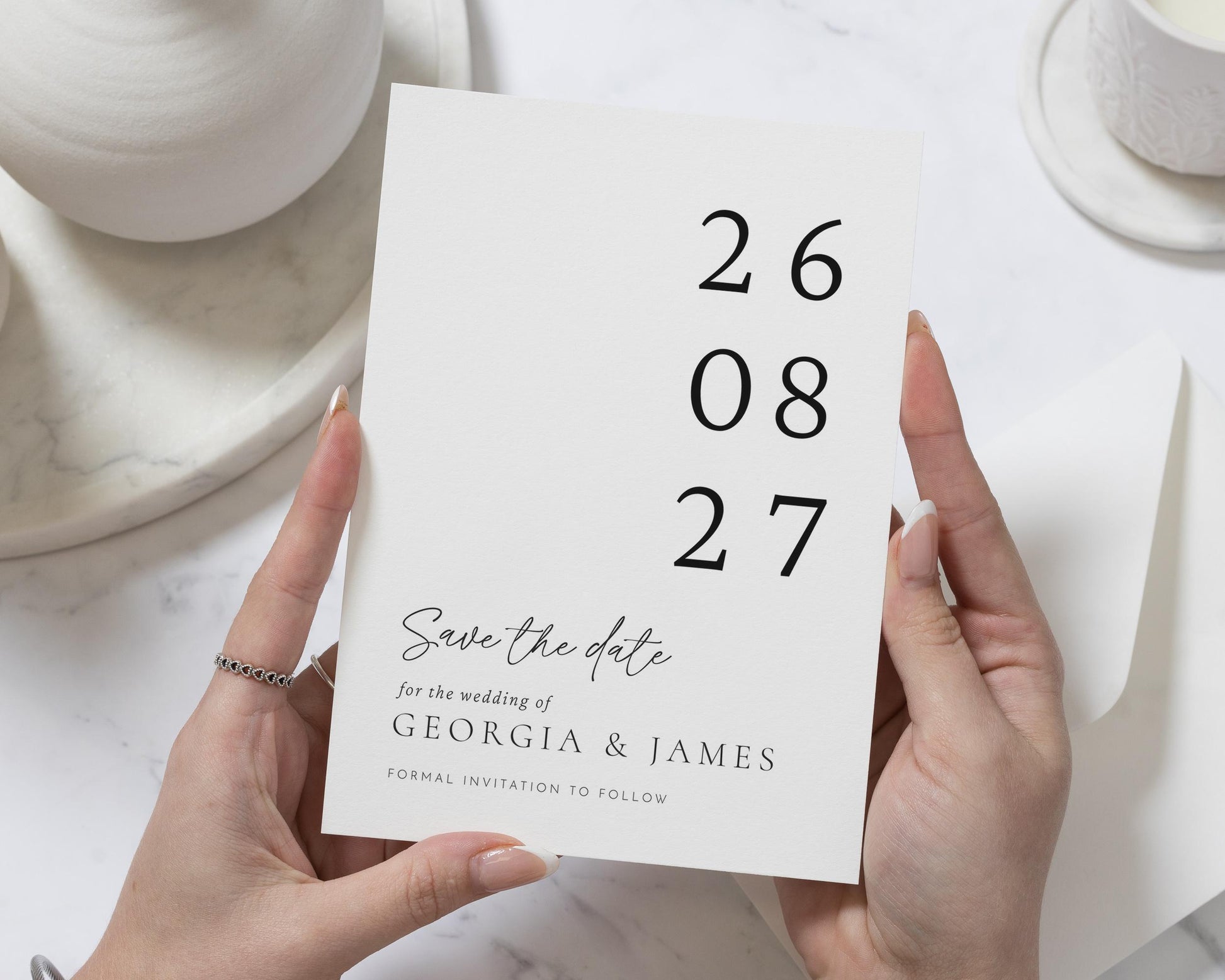 Personalised Save the Date Card, Wedding Save the Date Card, Minimal Save the Date, Custom Save the Date Card, Simple Wedding Save Date