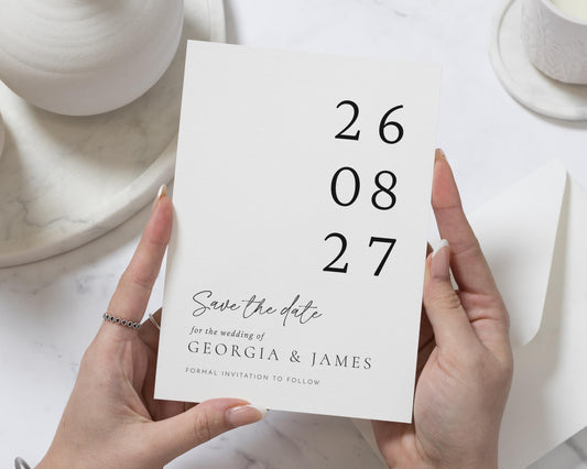 Personalised Save the Date Card, Wedding Save the Date Card, Minimal Save the Date, Custom Save the Date Card, Simple Wedding Save Date