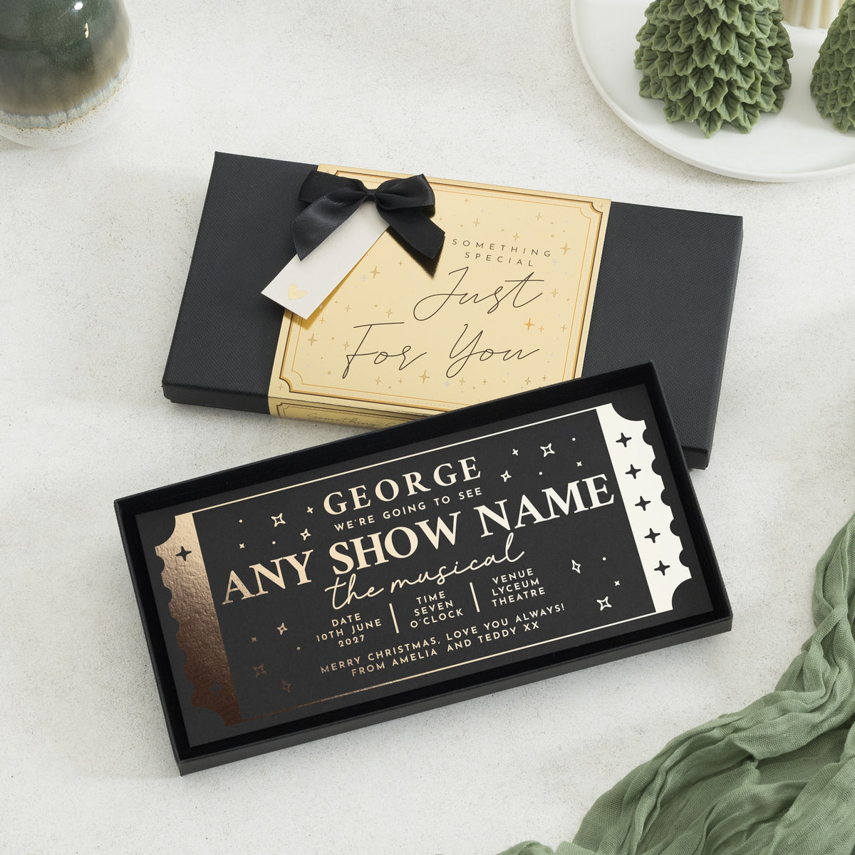 Personalised Theatre Ticket Gift Voucher, Theatre Gift Voucher, Musical Tickets Reveal, Show Tickets Gift, Christmas Gift