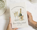 Golden Wedding Anniversary Card, 50th Anniversary Card, Personalised Anniversary Card, Anniversary Card for Grandparents, Champagne Card