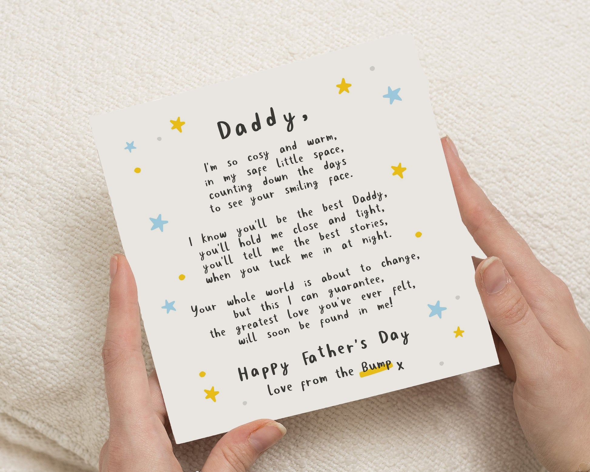 Father's Day Card for Daddy, From the Bump Card, Dad to Be Father's Day Card, First Father's Day Card, Pregnancy Poem Card