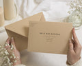 Beige Envelopes with Guest or Return Address Printing, C6, 5x7 or C5 Neutral Wedding Invitation Envelopes (Biscuit)