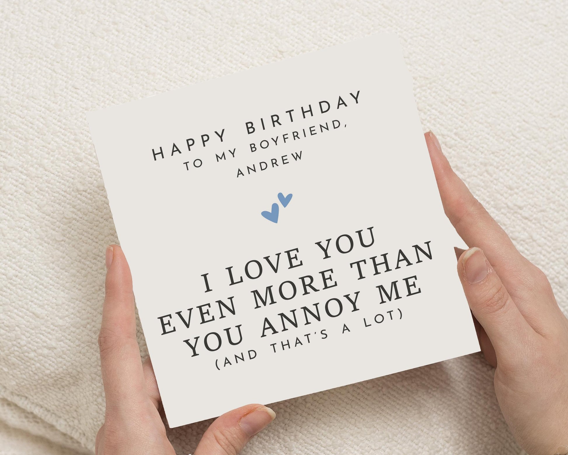 Birthday Card for Boyfriend, Funny Birthday Card for Him, Personalised Birthday Card, I Love You Card, Cute Birthday Card for Men