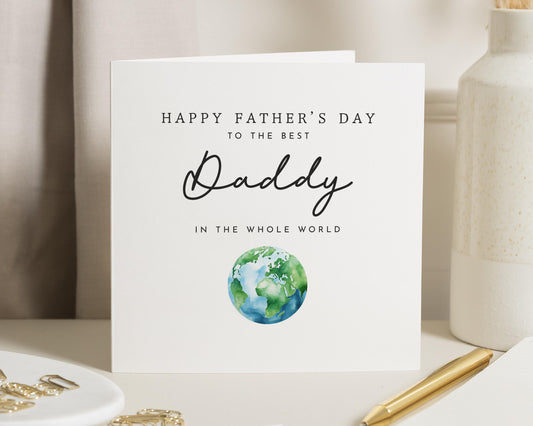 Fathers Day Card for Daddy, Best Daddy in the World Card, Fathers Day Card from Kids, Fathers Day Card for Him, Cute Fathers Day Card