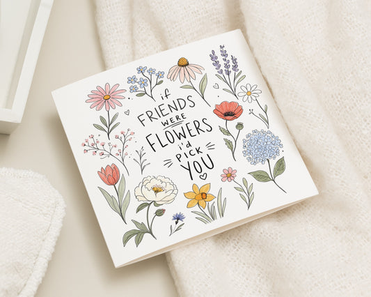 Birthday Card for Friend, Best Friend Birthday Card, Floral Birthday Card for Her, Friendship Birthday Card, Flower Birthday Card