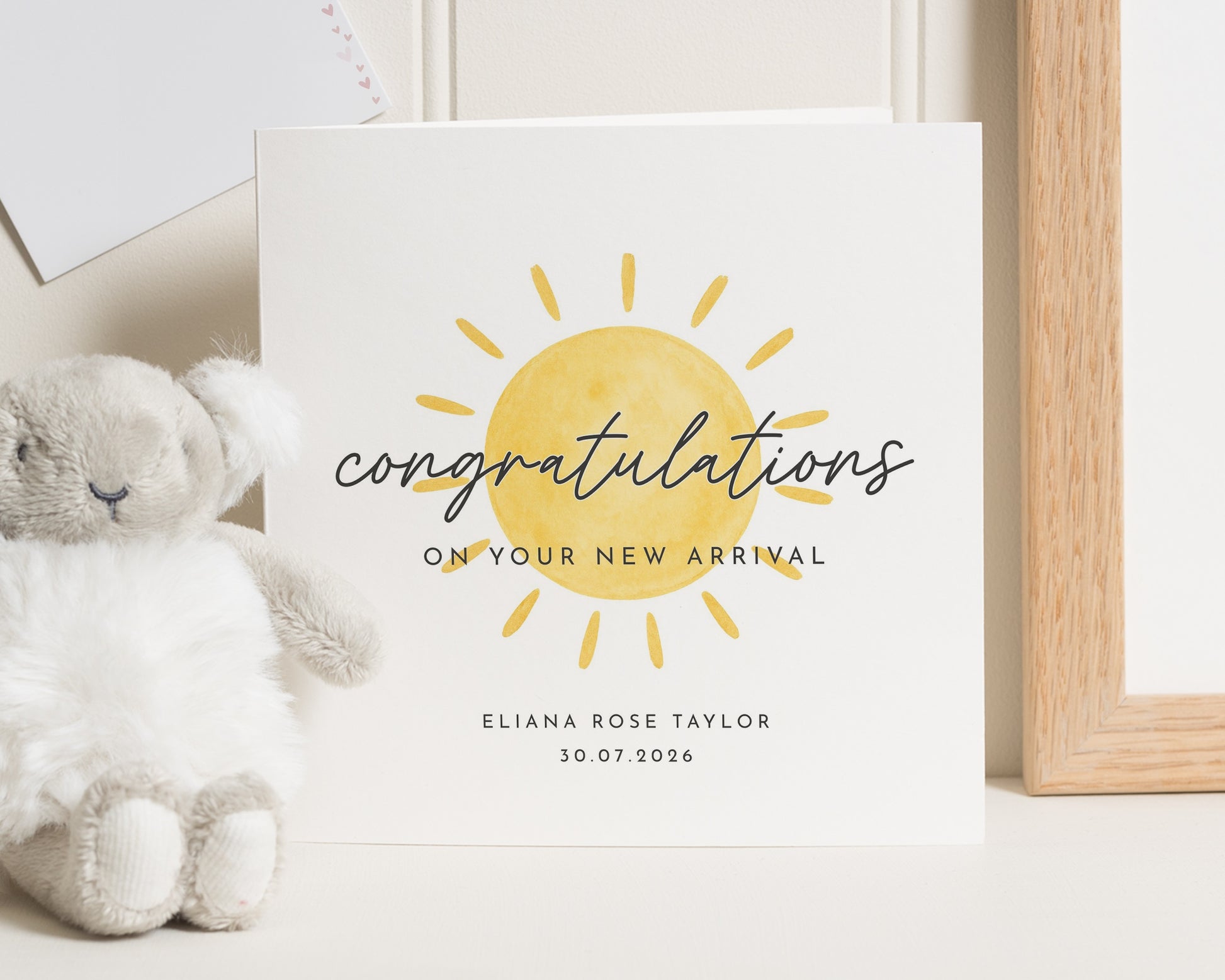 New Baby Card, Congratulations Card, Personalised Baby Card, Baby Girl Card, Baby Boy Card, New Arrival Card, Custom Baby Card