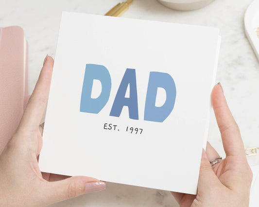 Fathers Day Card for Dad, Dad Birthday Card, Personalised Dad Card, Daddy Card, Papa Card, Dad Established Year Card