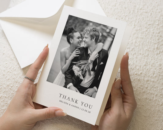 Personalised Wedding Thank You Cards, Photo Wedding Thank You Card, Simple Wedding Thank You, Folded Wedding Thank You Card, Thank You Cards