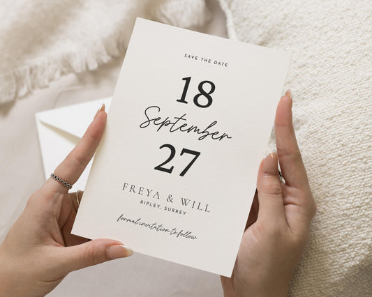Personalised Save the Date Card, Wedding Save the Date Card, Minimal Save the Date, Custom Save the Date Card, Simple Save the Date