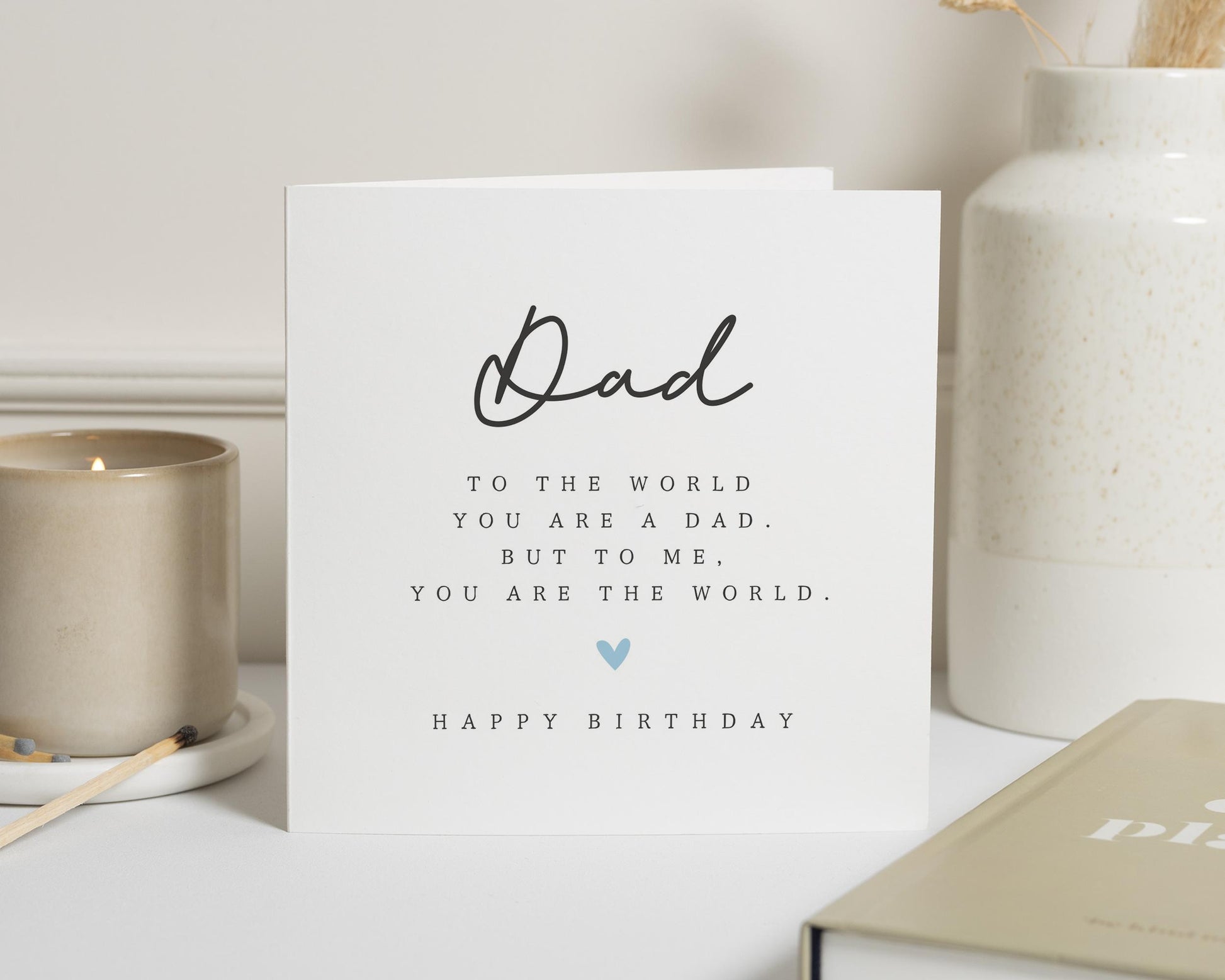 Birthday Card for Dad, Dad Birthday Card, Birthday Card from Daughter, Birthday Card from Son, Simple Birthday Card for Him