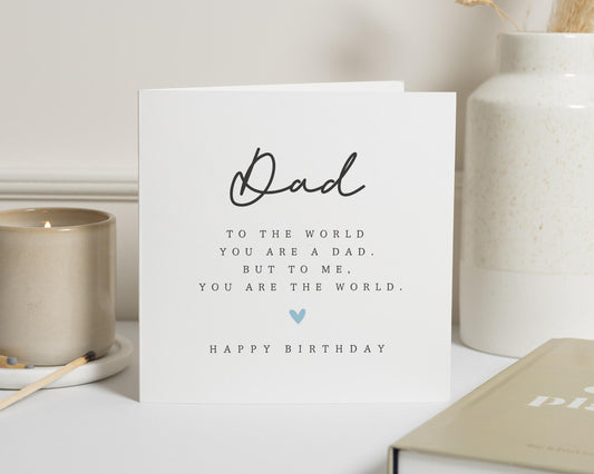 Birthday Card for Dad, Dad Birthday Card, Birthday Card from Daughter, Birthday Card from Son, Simple Birthday Card for Him