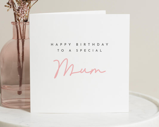 Birthday Card for Mum, Happy Birthday Mum Card, Birthday Card for Her, Special Mum Birthday Card, Simple Birthday Card