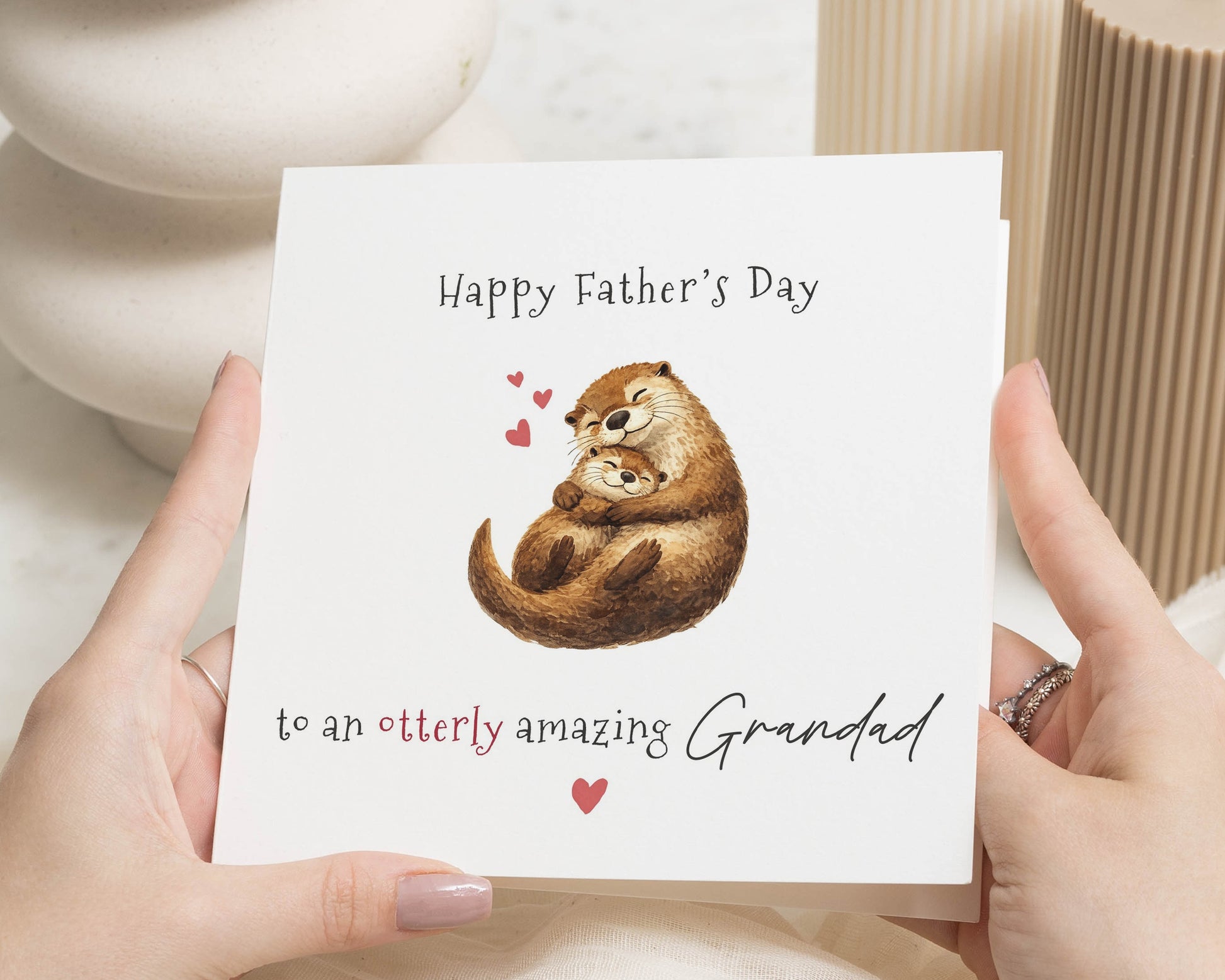 Fathers Day Card for Grandad, Otter Card, Cute Fathers Day Card, Pun Card for Grandad, Animal Fathers Day Card, Illustration Card