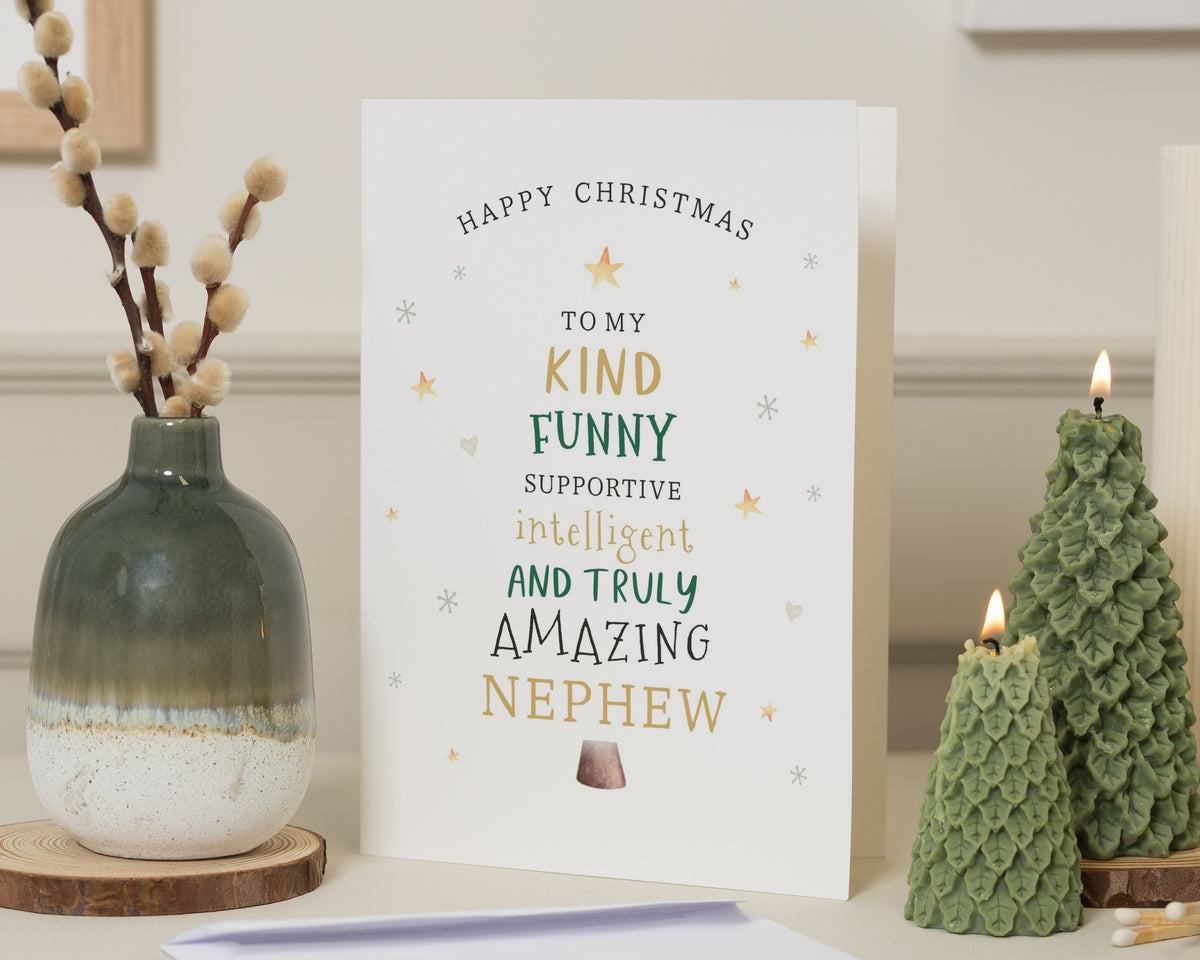 Nephew Christmas Card, Christmas Card for Nephew, Nephew Christmas Cards, Happy Christmas Card, Cute Xmas Card, Amazing Nephew Card