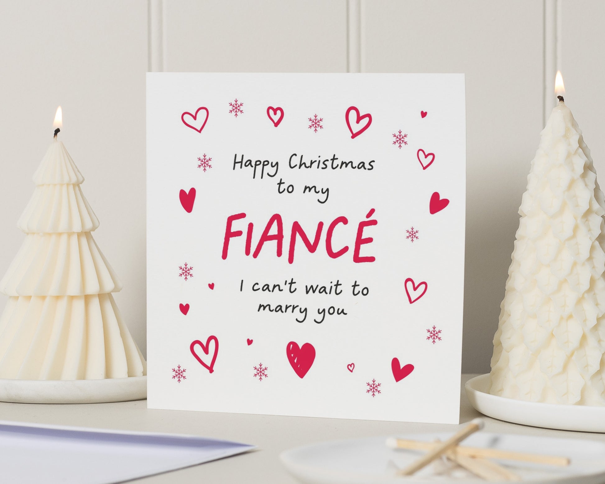Christmas Card for Fiancé, Christmas Card for Him, Romantic Christmas Card, Personalised Christmas Card, Christmas Card for Her