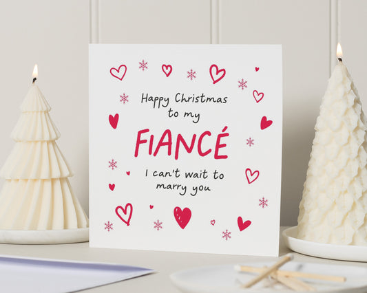 Christmas Card for Fiancé, Christmas Card for Him, Romantic Christmas Card, Personalised Christmas Card, Christmas Card for Her
