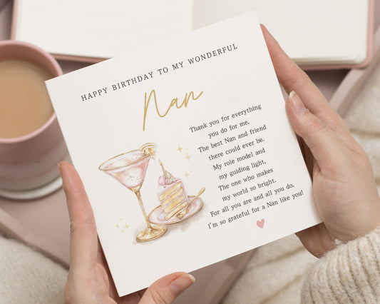 Birthday Card for Nan, Nan Birthday Card, Grandma Birthday Card, Birthday Card for Her, Personalised Birthday Card, Poem Birthday Card