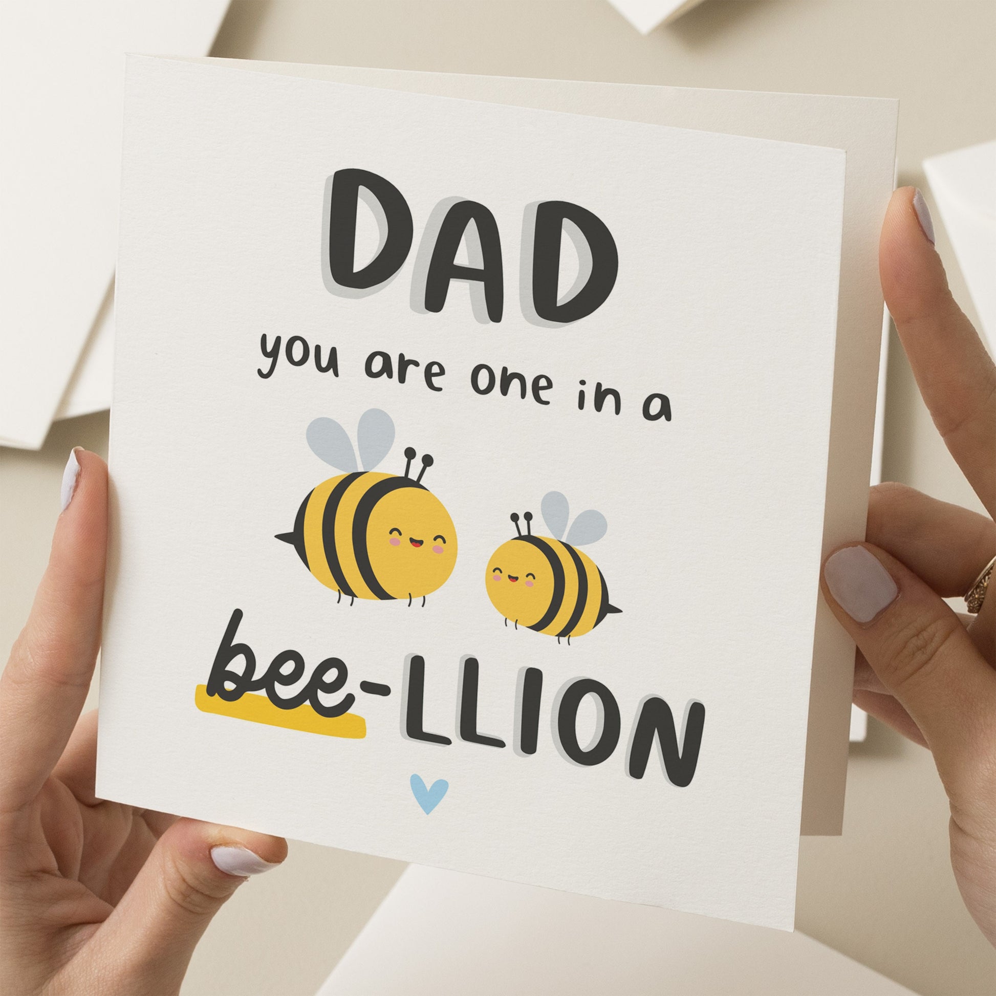 Funny Fathers Day Card, Funny Dad Pun Card, One In A Bee-llion, Dad Thankyou, Funny Fathers Day Gift, Pun Gift For Dad, Cute Card For Dad