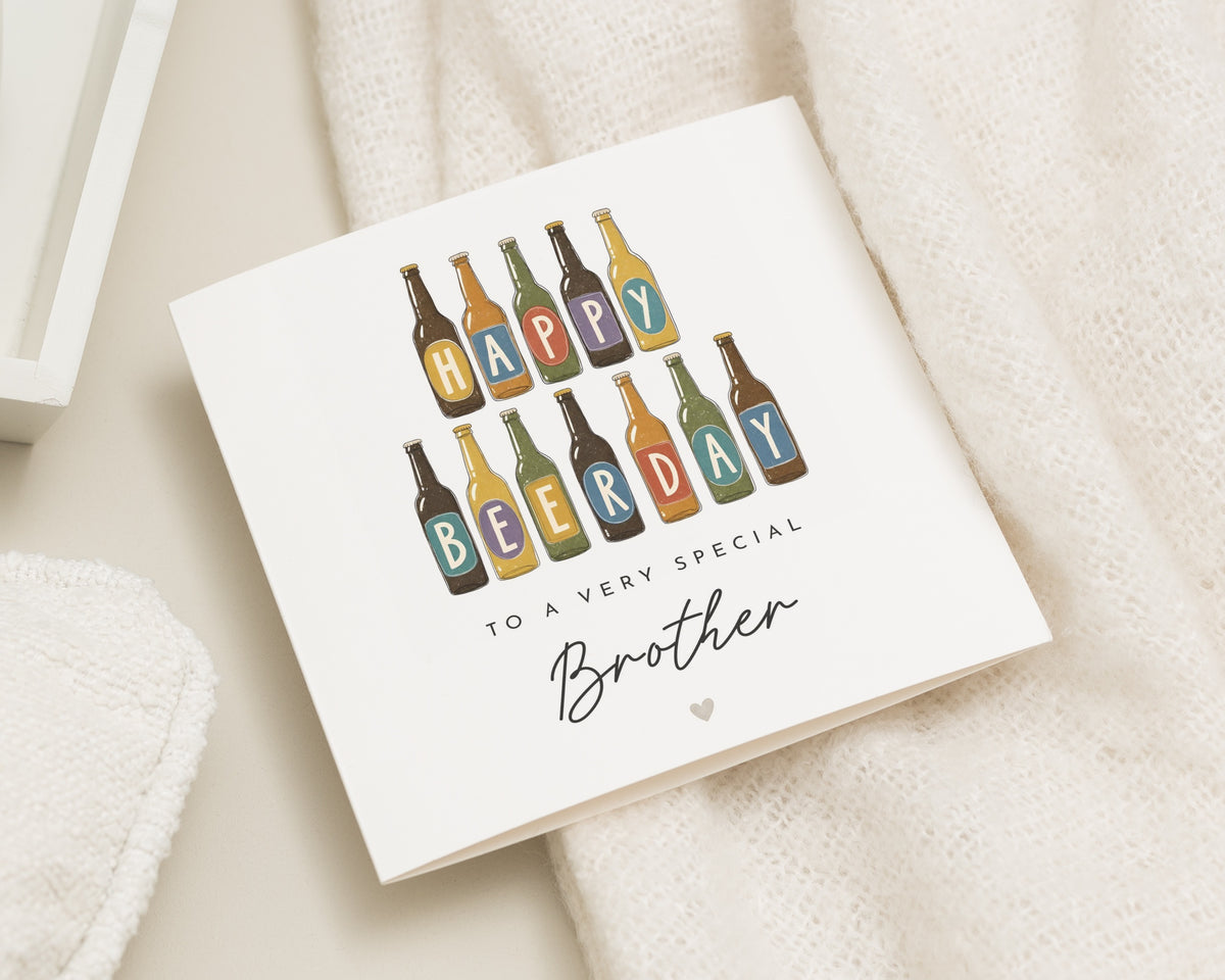 Brother Birthday Card, Birthday Card for Brother, Beer Birthday Card, Funny Birthday Card for Him, Pun Birthday Card for Brother