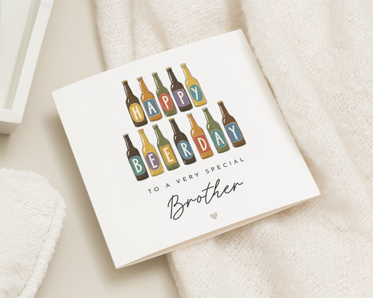 Brother Birthday Card, Birthday Card for Brother, Beer Birthday Card, Funny Birthday Card for Him, Pun Birthday Card for Brother