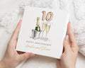10th Anniversary Card, Personalised Anniversary Card, Champagne Anniversary Card, Romantic Card for Couple, Custom Wedding Anniversary
