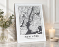 Personalised Map Print, Custom Location Map, Coordinates Print, New Home Gift, House Warming Gift, Portrait Wall Art, White Framed Print